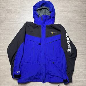 MoonStone GORETEX Light Ski Parka Jacket Mens XL Hooded Blue Black Lined
